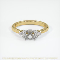 14K White & Yellow Accent Stones Ring Setting Image