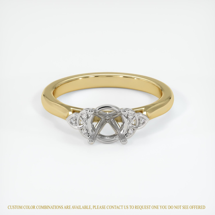 14K White & Yellow Accent Stones Ring Setting