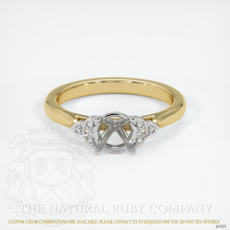 14K White & Yellow Accent Stones Ring Setting