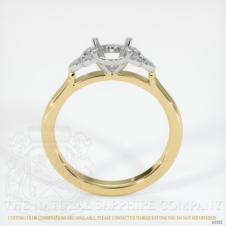 14K White & Yellow Accent Stones Ring Setting