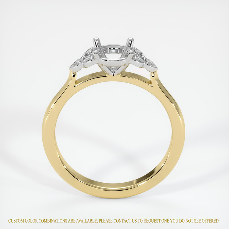 14K White & Yellow Accent Stones Ring Setting