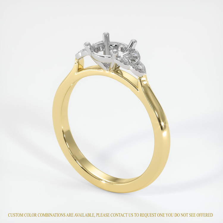 18K White & Yellow Accent Stones Ring Setting