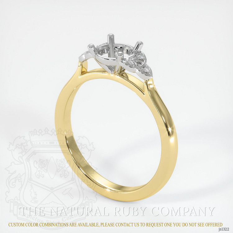 18K White & Yellow Accent Stones Ring Setting
