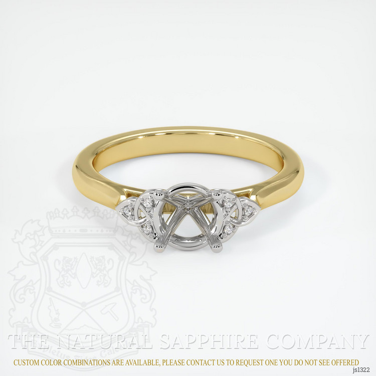 18K White & Yellow Accent Stones Ring Setting