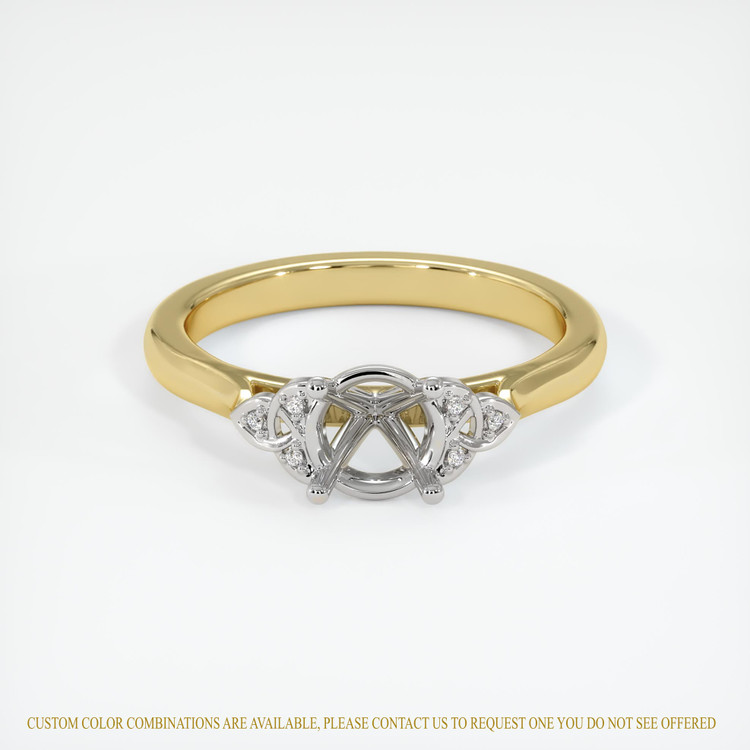 18K White & Yellow Accent Stones Ring Setting