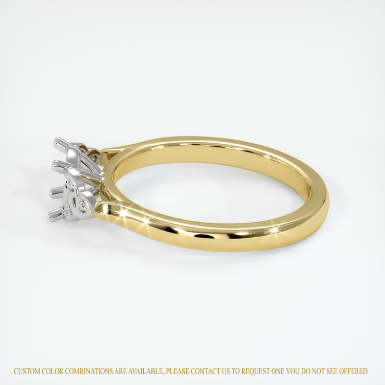 18K White & Yellow Accent Stones Ring Setting