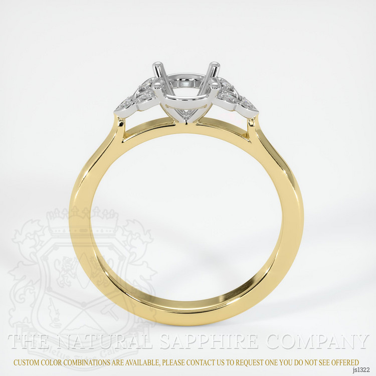 18K White & Yellow Accent Stones Ring Setting