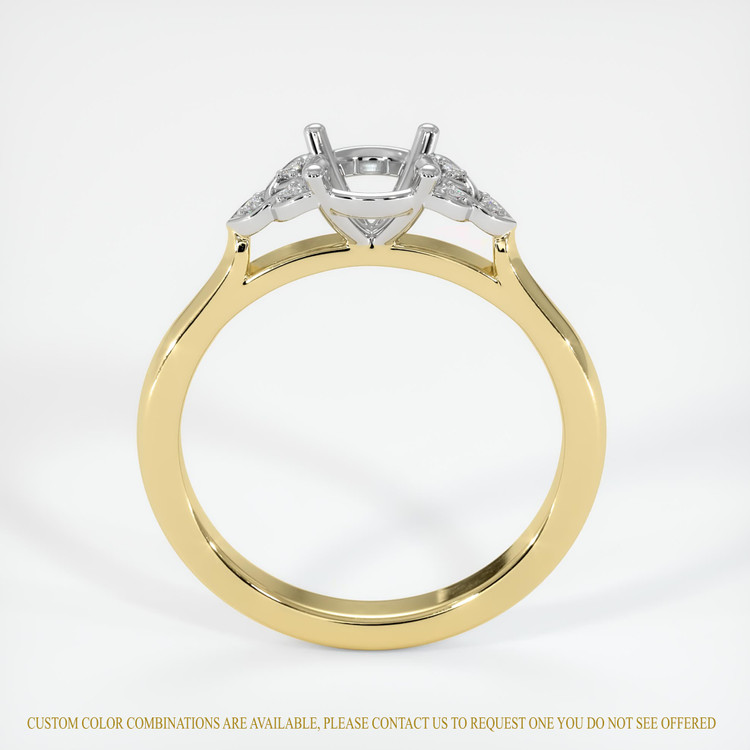 18K White & Yellow Accent Stones Ring Setting