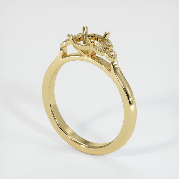14K Yellow Gold Accent Stones Ring Setting