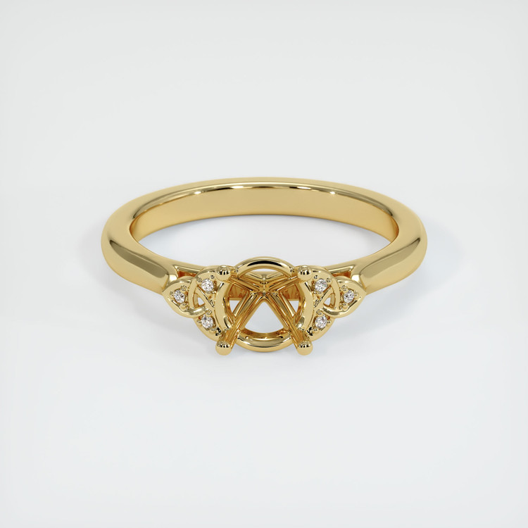 14K Yellow Gold Accent Stones Ring Setting
