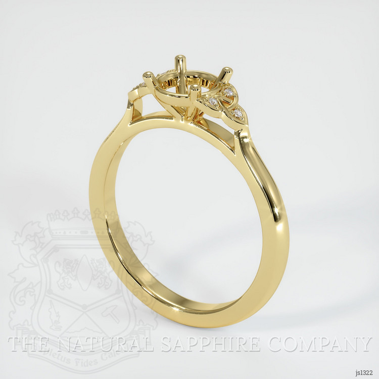 18K Yellow Gold Accent Stones Ring Setting