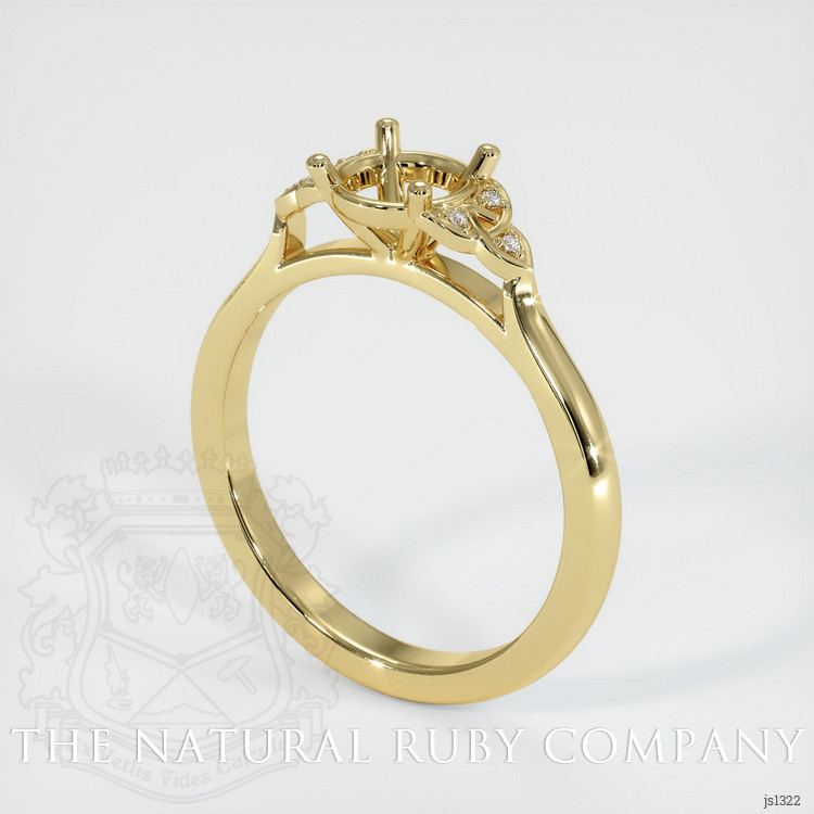 18K Yellow Gold Accent Stones Ring Setting