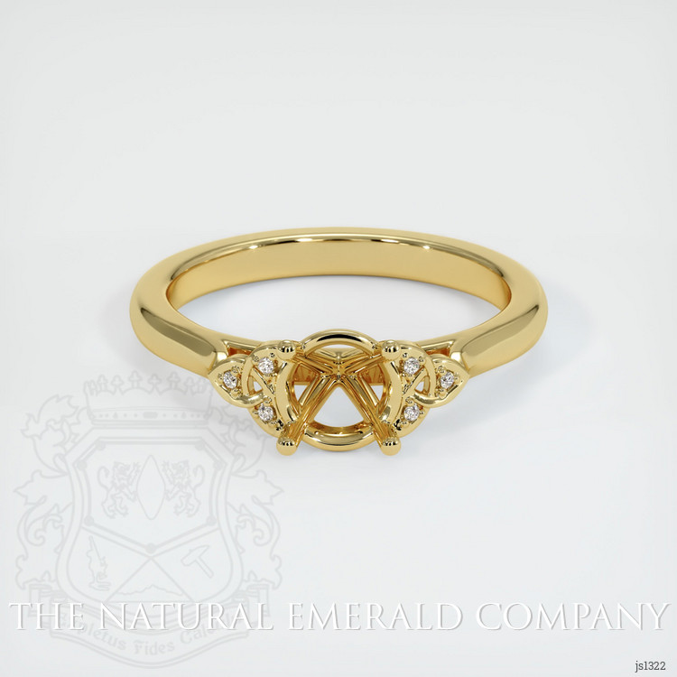 18K Yellow Gold Accent Stones Ring Setting