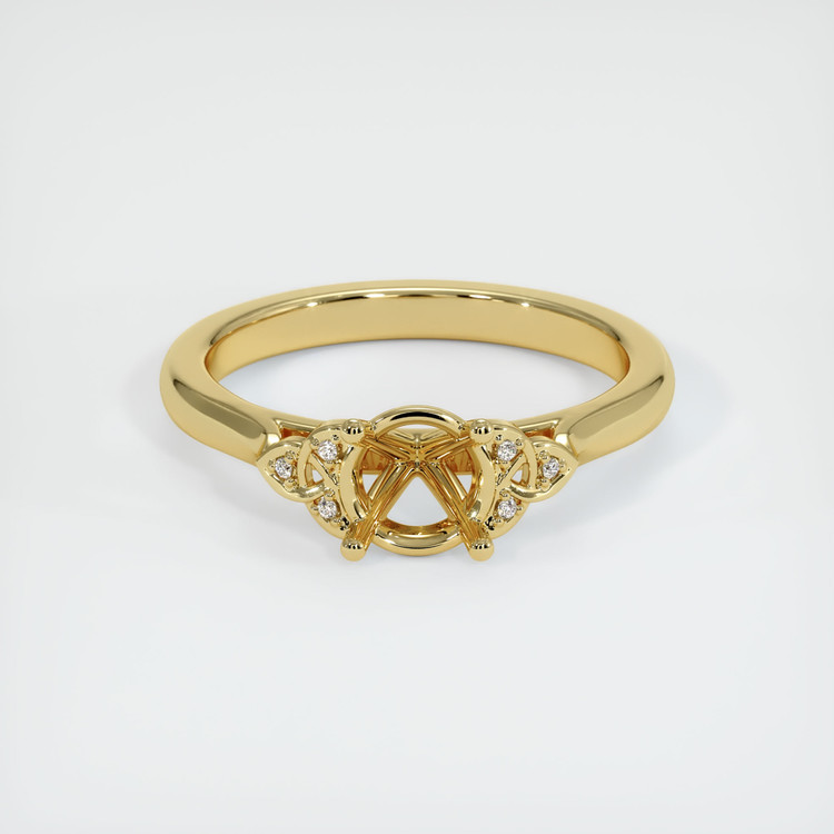 18K Yellow Gold Accent Stones Ring Setting