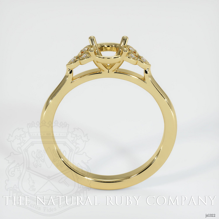 18K Yellow Gold Accent Stones Ring Setting