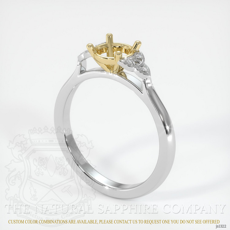 14K Yellow & White Accent Stones Ring Setting