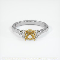 14K Yellow & White Accent Stones Ring Setting Image