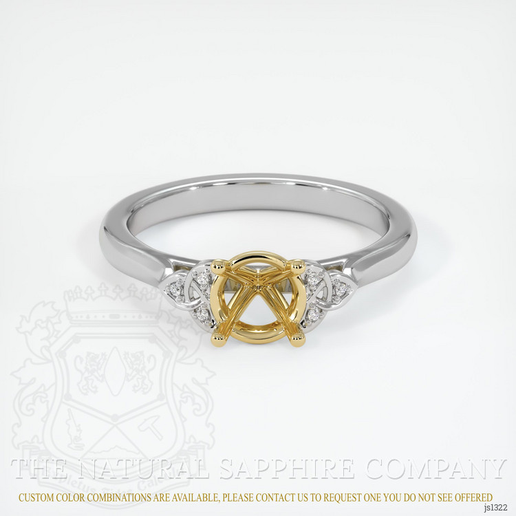 14K Yellow & White Accent Stones Ring Setting