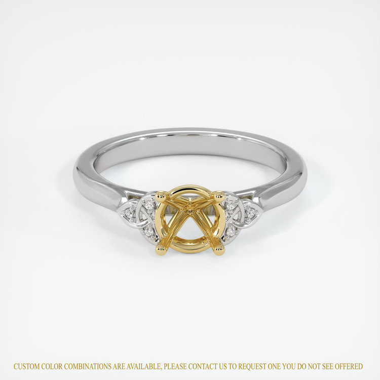 14K Yellow & White Accent Stones Ring Setting