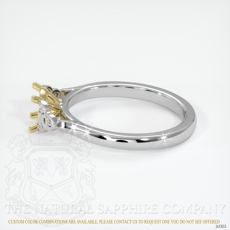 14K Yellow & White Accent Stones Ring Setting