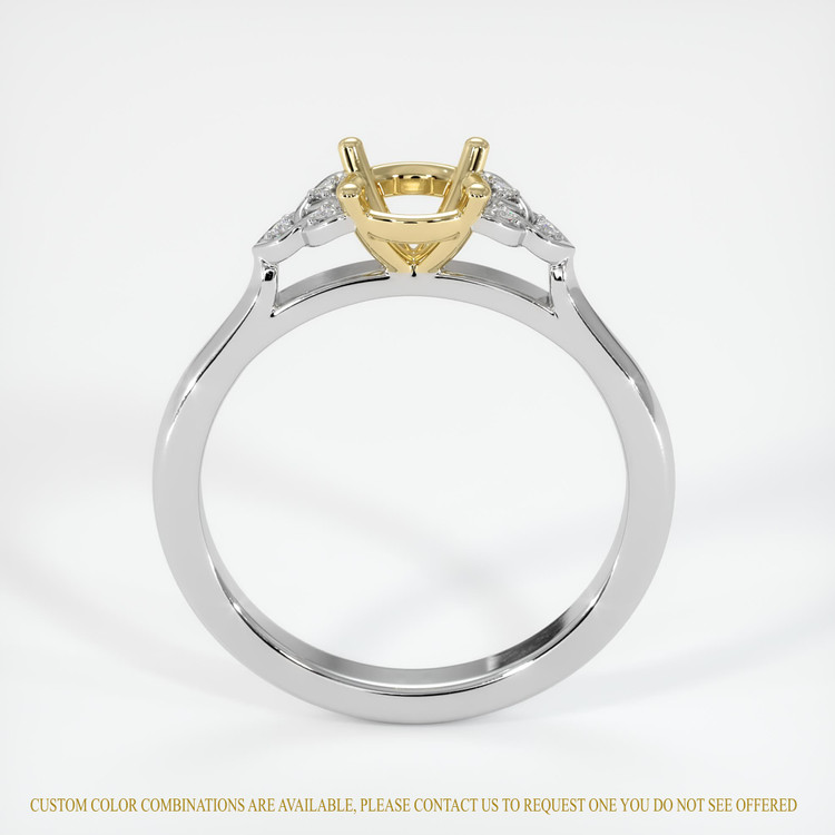 14K Yellow & White Accent Stones Ring Setting