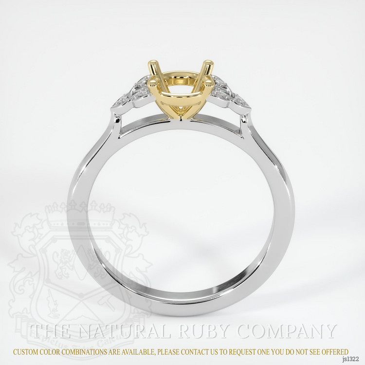 14K Yellow & White Accent Stones Ring Setting