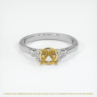18K Yellow & White Accent Stones Ring Setting Image
