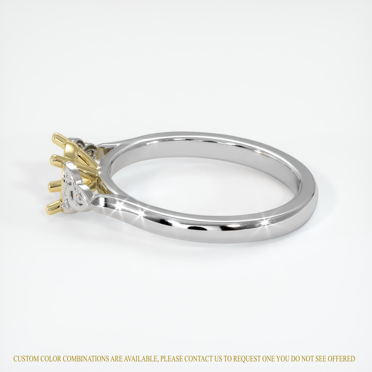 18K Yellow & White Accent Stones Ring Setting