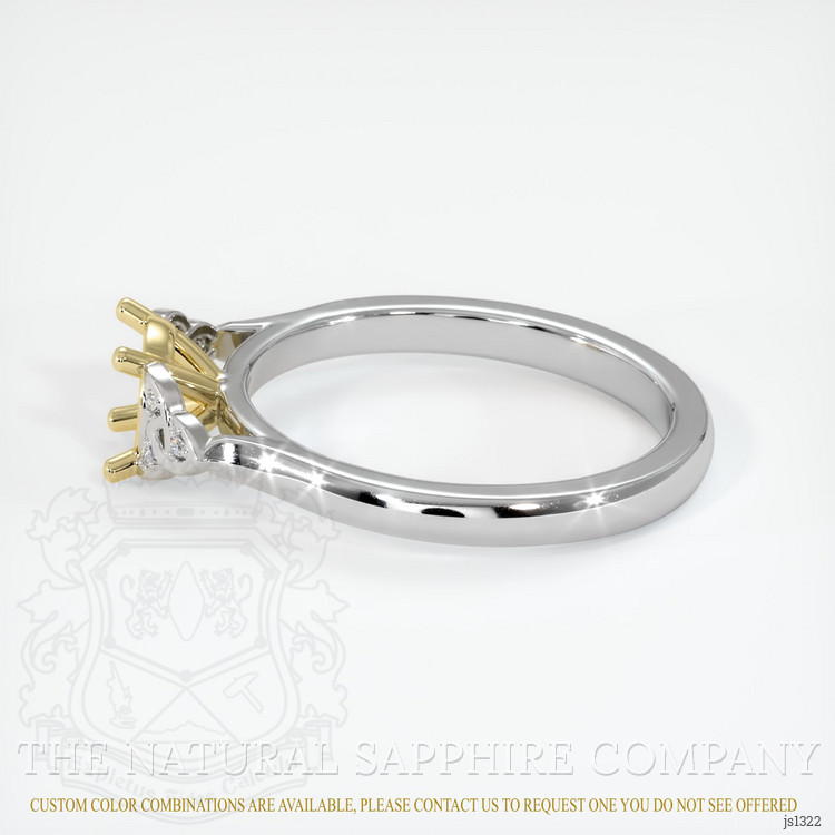 18K Yellow & White Accent Stones Ring Setting