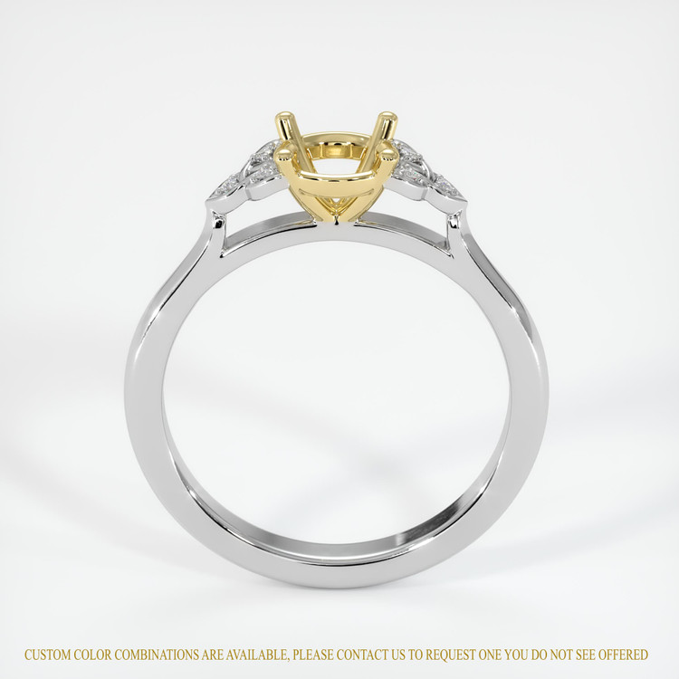 18K Yellow & White Accent Stones Ring Setting