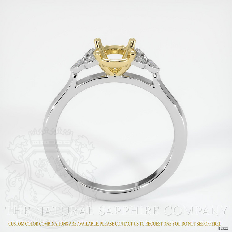 18K Yellow & White Accent Stones Ring Setting