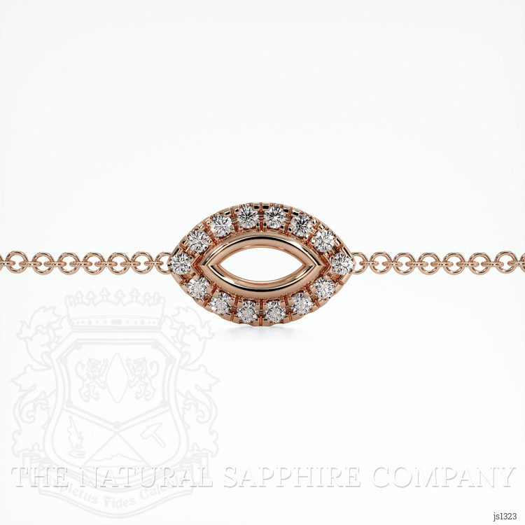 14K Rose Gold Pave Bracelet Setting