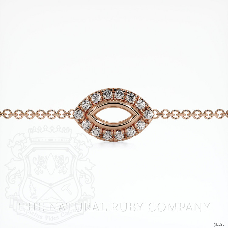14K Rose Gold Pave Bracelet Setting