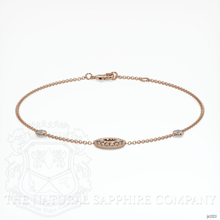 14K Rose Gold Pave Bracelet Setting