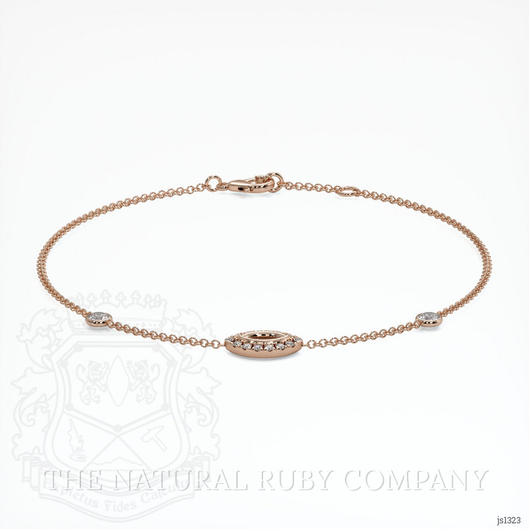 14K Rose Gold Pave Bracelet Setting