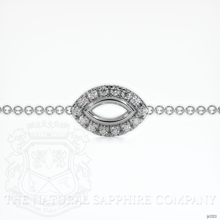 14K White Gold Pave Bracelet Setting