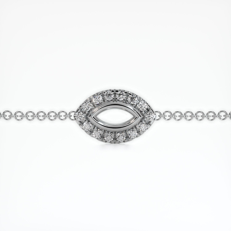 14K White Gold Pave Bracelet Setting