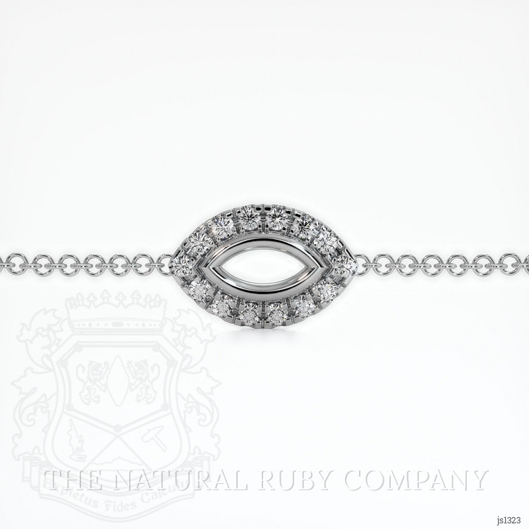 14K White Gold Pave Bracelet Setting