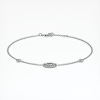 14K White Gold Pave Bracelet Setting Image