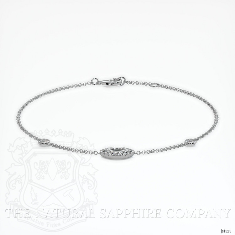 14K White Gold Pave Bracelet Setting