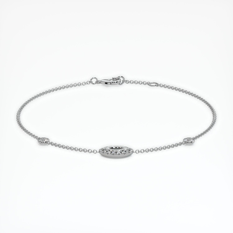 14K White Gold Pave Bracelet Setting