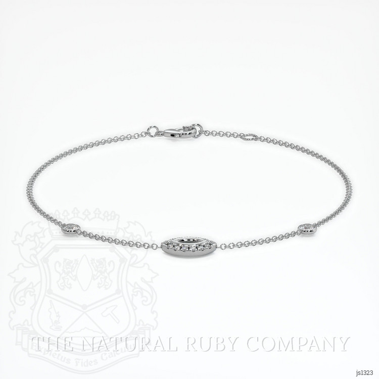 14K White Gold Pave Bracelet Setting