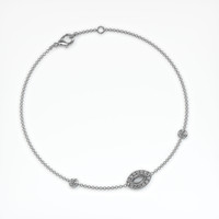14K White Gold Pave Bracelet Setting Image