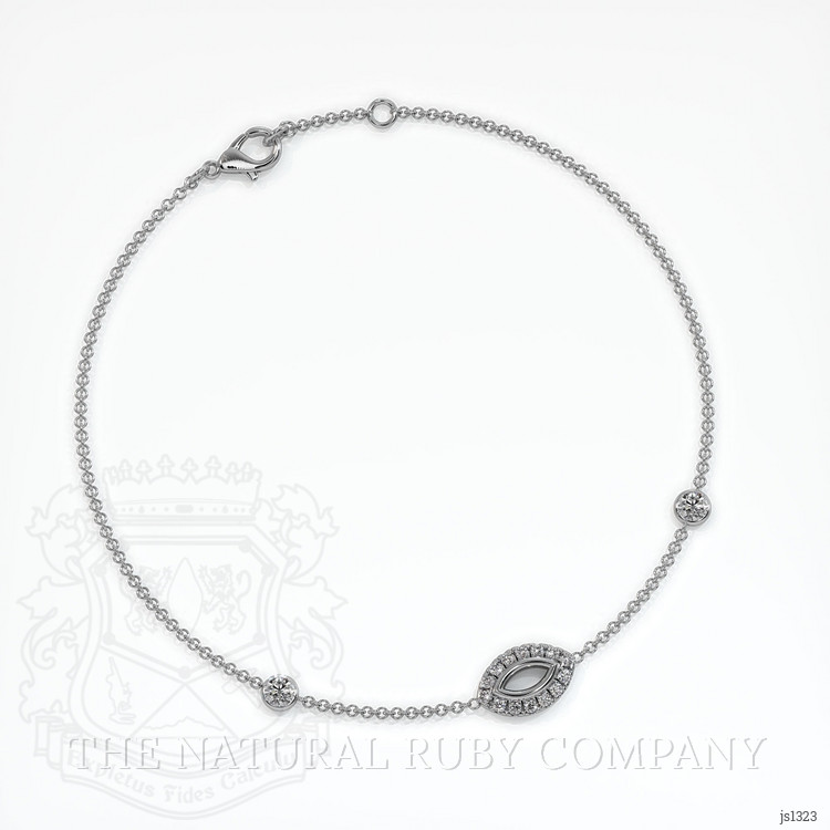 14K White Gold Pave Bracelet Setting