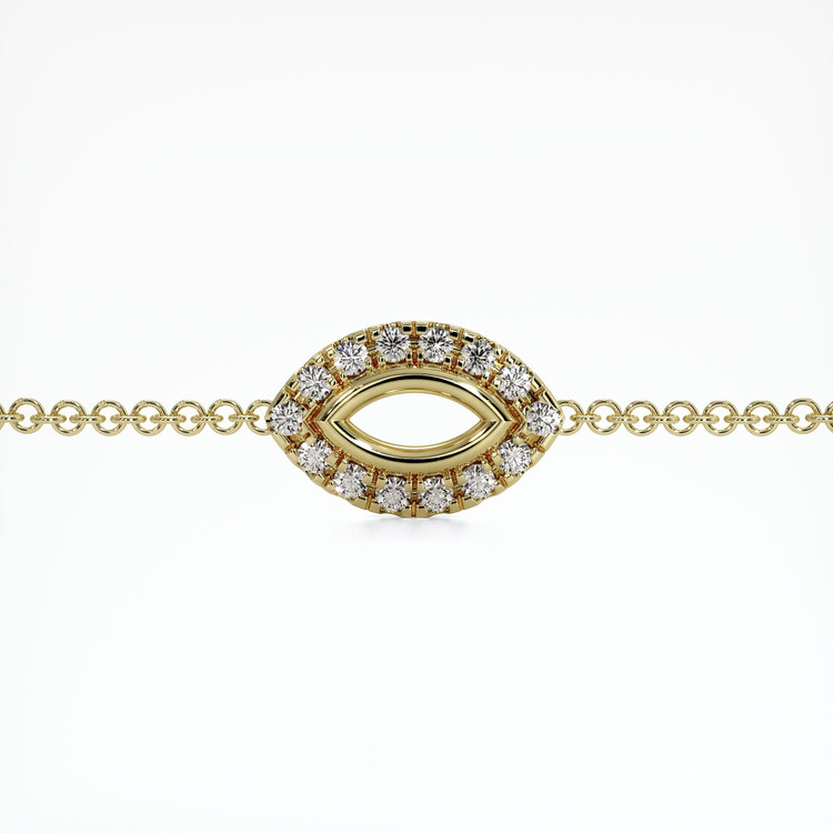 14K Yellow Gold Pave Bracelet Setting