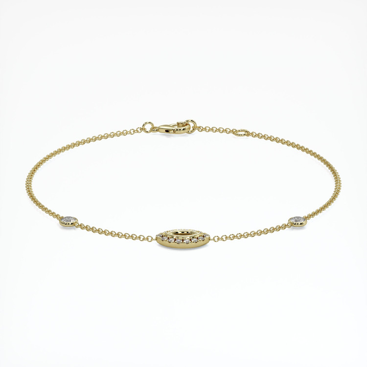 14K Yellow Gold Pave Bracelet Setting