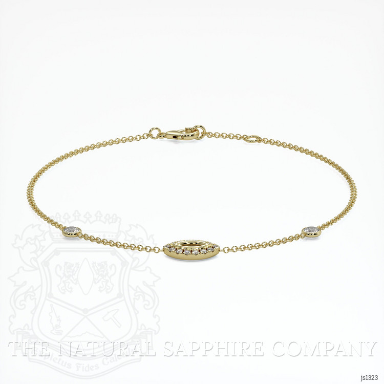 14K Yellow Gold Pave Bracelet Setting