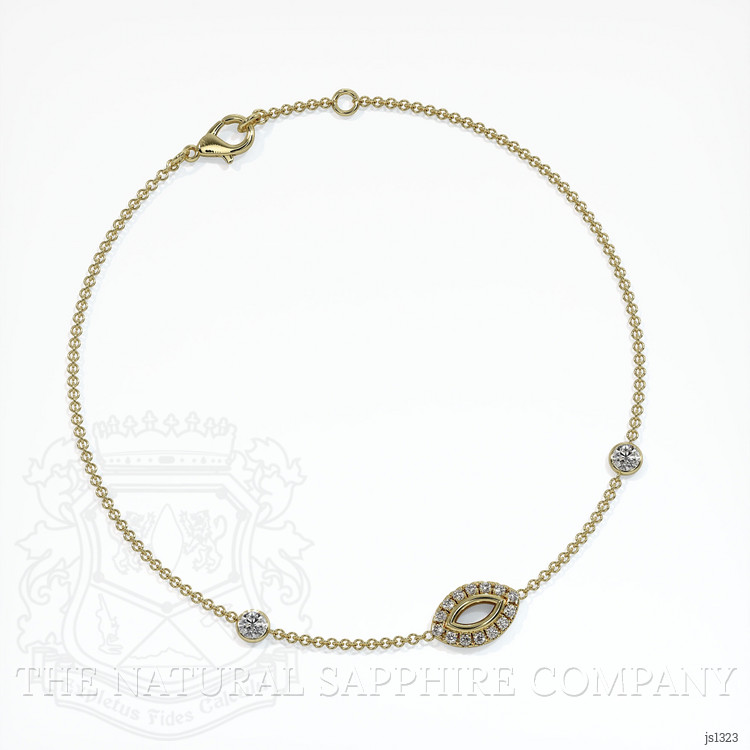 14K Yellow Gold Pave Bracelet Setting