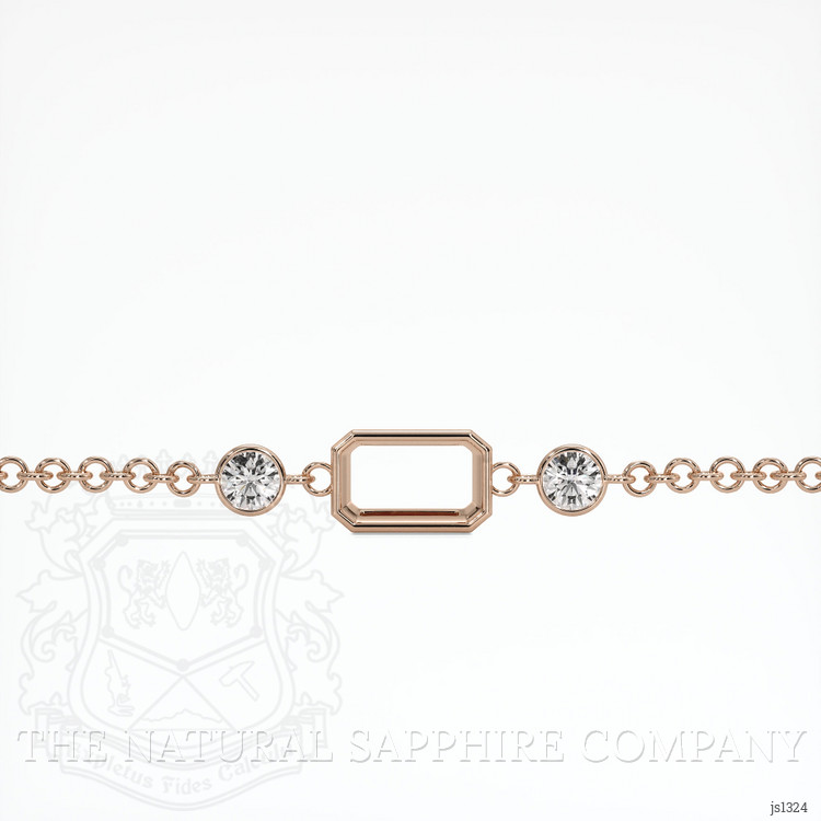 14K Rose Gold Accent Stones Bracelet Setting