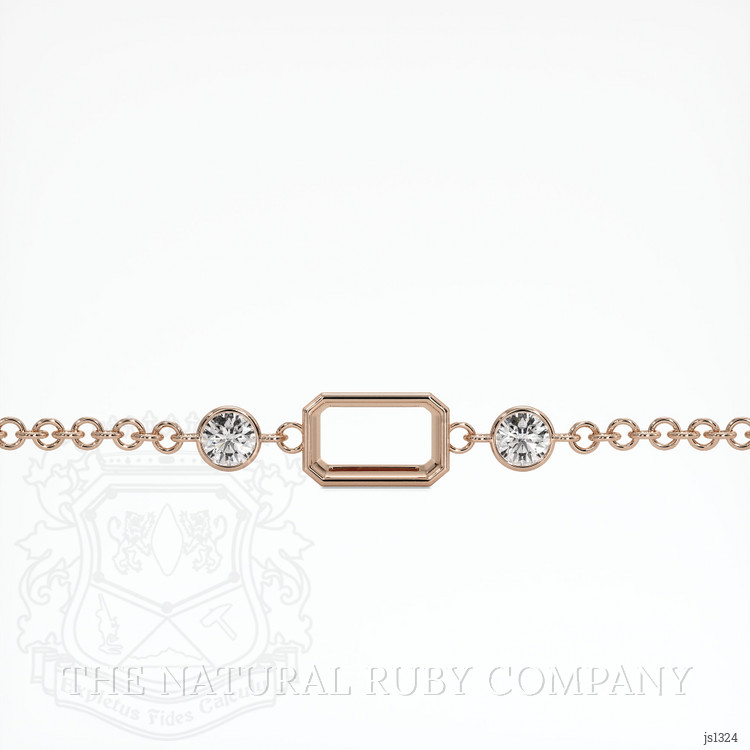 14K Rose Gold Accent Stones Bracelet Setting